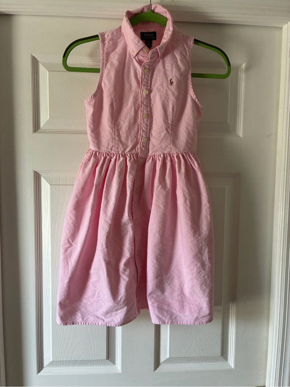 Polo by Ralph Lauren Girls Pink Button-Front Shirt Dress size 12